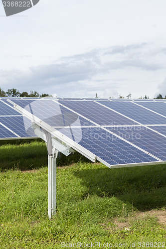 Image of Field with blue siliciom solar cells alternative energy