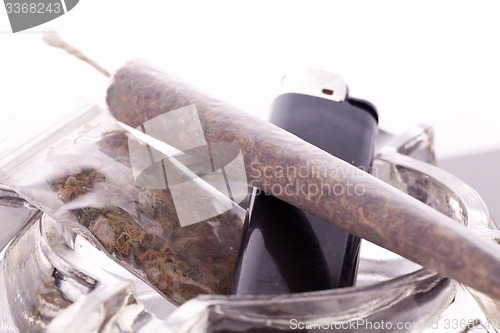 Image of Close up of marijuana and smoking paraphernalia