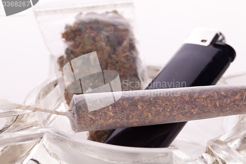 Image of Close up of marijuana and smoking paraphernalia