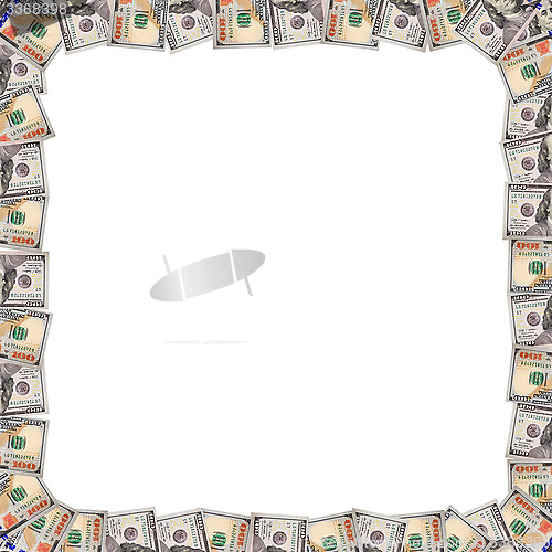 Image of Frame from dollars isolated on the white