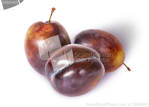 Image of Three violet plums top view