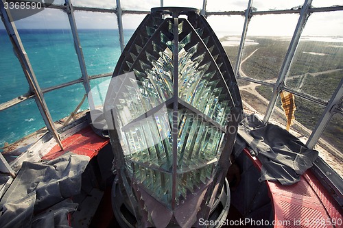 Image of Photo inside the old lighthouse ocean. 