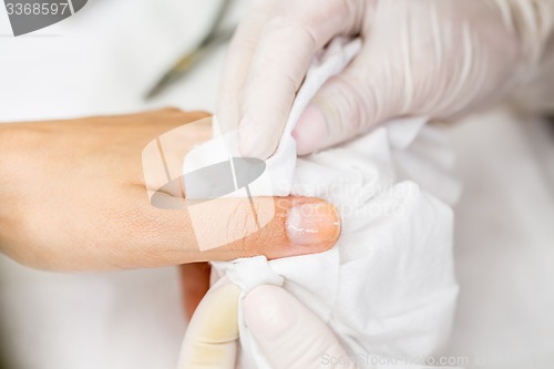 Image of Manicure process in a beauty salon