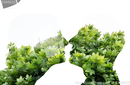 Image of Couple portrait with the effect of multiple exposure