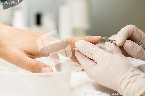 Image of Manicure process in a beauty salon