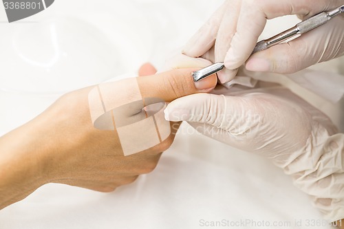 Image of Manicure process in a beauty salon