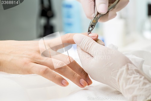 Image of Manicure process in a beauty salon