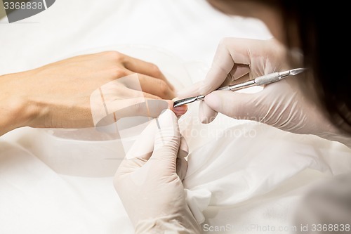 Image of Manicure process in a beauty salon