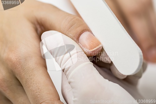 Image of Photograph potsesse manicure in a beauty salon.