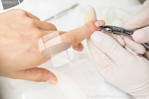 Image of Manicure process in a beauty salon