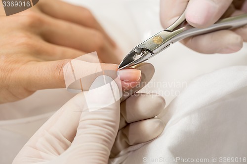 Image of Manicure process in a beauty salon