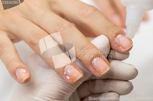 Image of Manicure process in a beauty salon