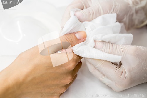 Image of Manicure process in a beauty salon