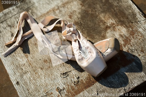 Image of Old ballet pointe shoes