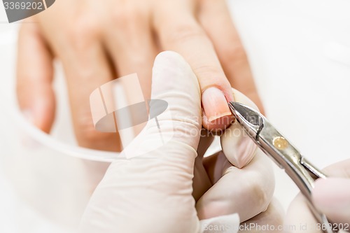 Image of Manicure process in a beauty salon