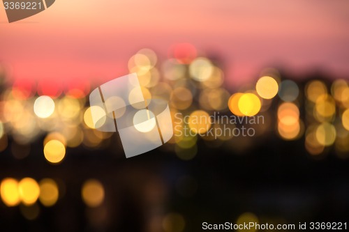 Image of Photo blur bokeh night lights Kiev.