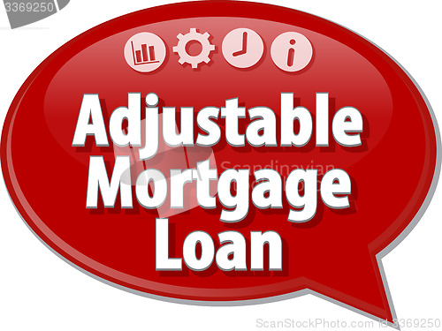 Image of Adjustable Mortgage Loan Business term speech bubble illustratio
