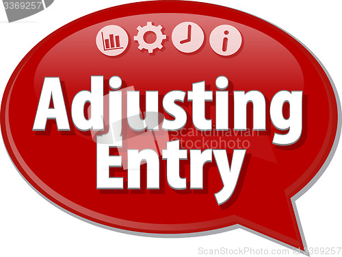 Image of Adjusting Entry Business term speech bubble illustration