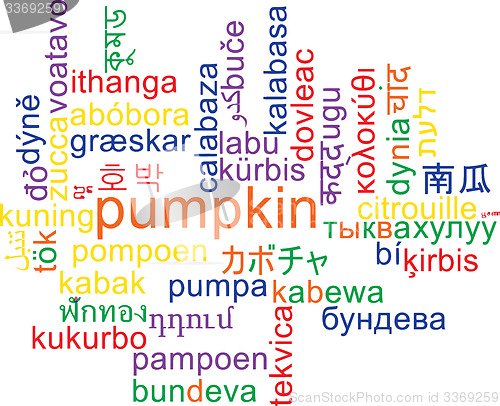 Image of Pumpkin multilanguage wordcloud background concept