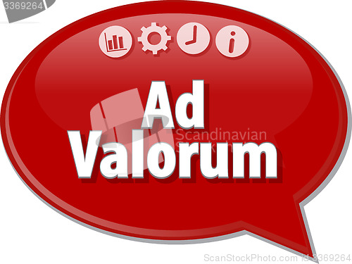 Image of Ad valorem Business term speech bubble illustration
