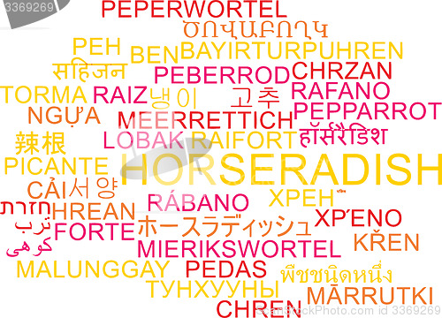 Image of Horseradish multilanguage wordcloud background concept