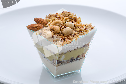 Image of frozen yogurt cake with nuts