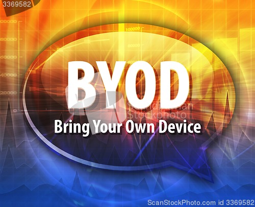 Image of BYOD acronym definition speech bubble illustration