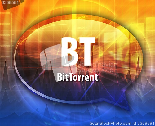 Image of BT acronym definition speech bubble illustration