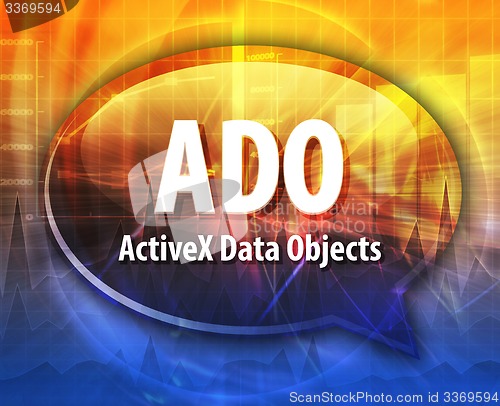 Image of ADO acronym definition speech bubble illustration