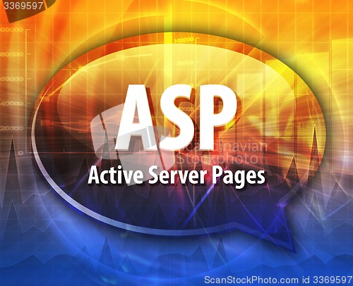 Image of ASP acronym definition speech bubble illustration