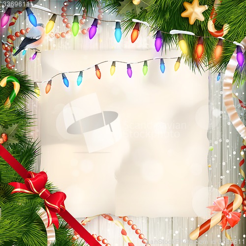 Image of Merry Christmas card with copy space. EPS 10