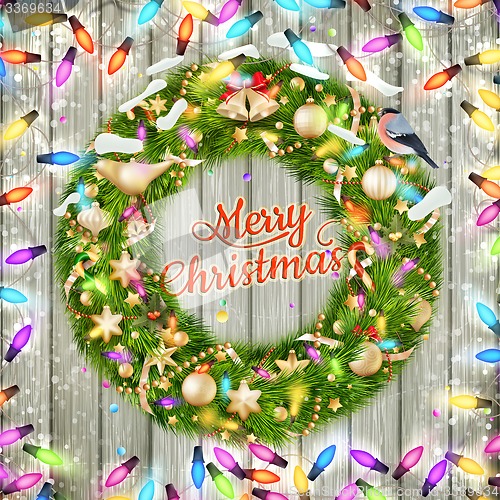Image of Christmas wreath. EPS 10