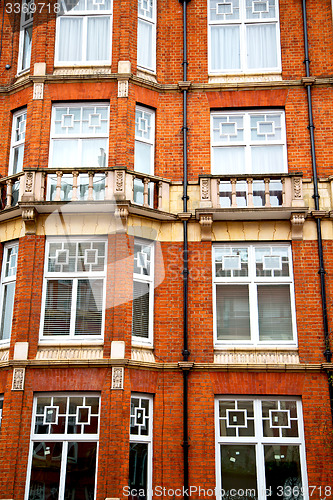 Image of in europe london old  brick wall and      historical window