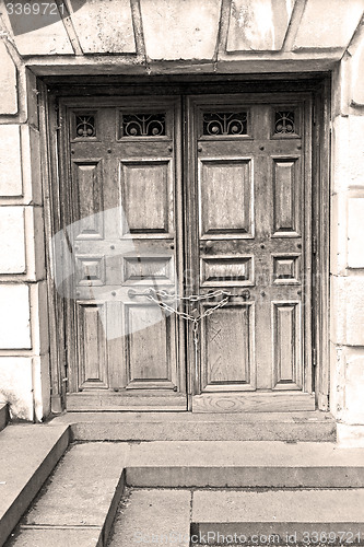 Image of door st paul cathedral in london england old construction and re