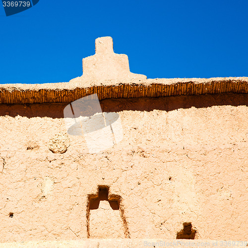 Image of moroccan old wall and brick in antique city