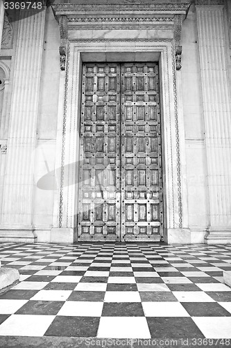 Image of door st paul cathedral in london england old construction and re