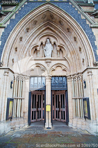 Image of door southwark  cathedral in london england old construction and