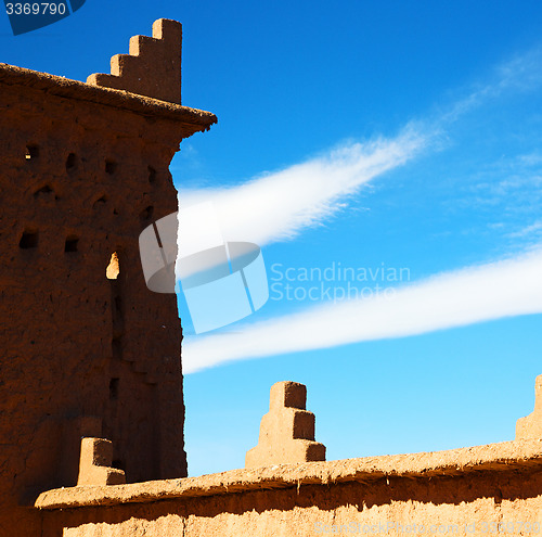 Image of moroccan old wall and brick in antique city