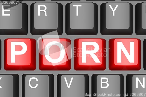 Image of Porn button on modern computer keyboard