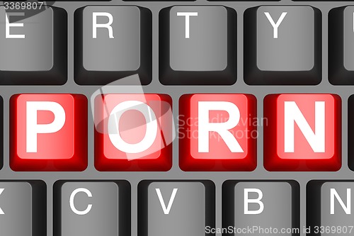 Image of Porn button on modern computer keyboard
