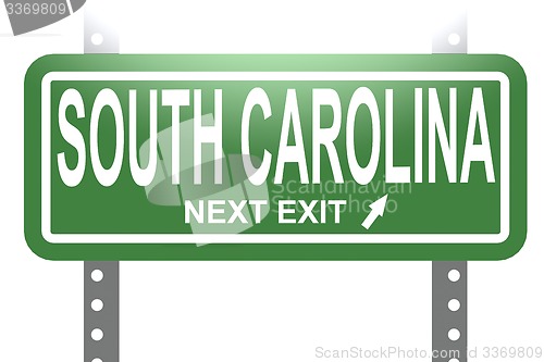 Image of South Carolina green sign board isolated