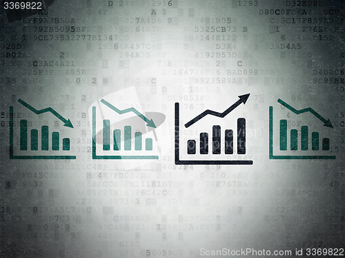 Image of Business concept: growth graph icon on Digital Paper background