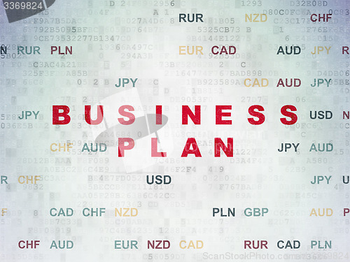 Image of Finance concept: Business Plan on Digital Paper background