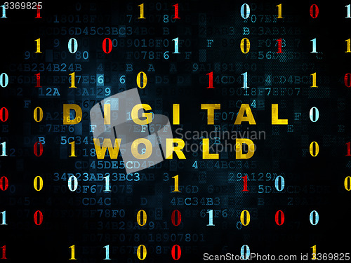 Image of Information concept: Digital World on Digital background