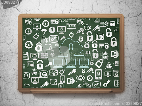Image of Security concept: Cloud Network on School Board background