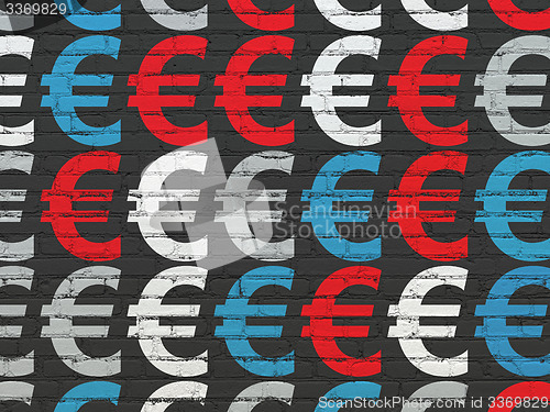 Image of Banking concept: Euro icons on wall background