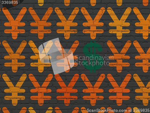 Image of Banking concept: dollar icon on wall background