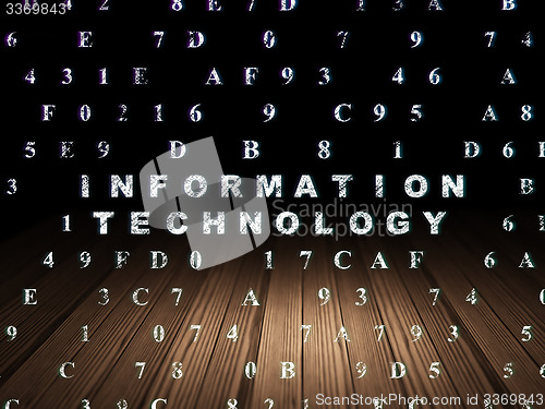 Image of Data concept: Information Technology in grunge dark room