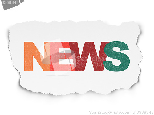 Image of News concept: News on Torn Paper background