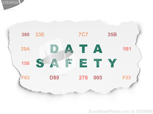 Image of Information concept: Data Safety on Torn Paper background